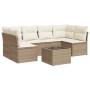 Set sofás de jardín 7 piezas y cojines ratán sintético beige de , Conjuntos de jardín - Ref: Foro24-3217398, Precio: 433,08 €...