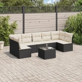 Set de sofás de jardín 8 piezas y cojines ratán sintético negro de , Conjuntos de jardín - Ref: Foro24-3217436, Precio: 443,1...