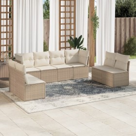 Juego de sofás de jardín con cojines beige 8 pzas ratán PE de , Conjuntos de jardín - Ref: Foro24-3217448, Precio: 484,10 €, ...