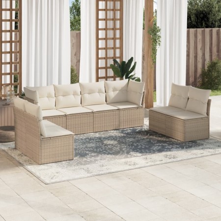 Juego de sofás de jardín con cojines beige 8 pzas ratán PE de , Conjuntos de jardín - Ref: Foro24-3217448, Precio: 484,10 €, ...