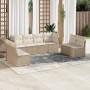 Juego de sofás de jardín con cojines beige 8 pzas ratán PE de , Conjuntos de jardín - Ref: Foro24-3217448, Precio: 484,10 €, ...