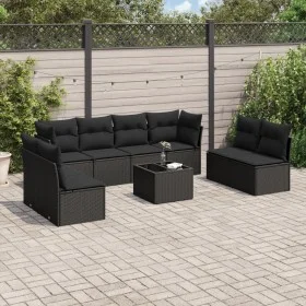 Set de sofás de jardín 8 piezas y cojines ratán sintético negro de , Conjuntos de jardín - Ref: Foro24-3217455, Precio: 555,8...
