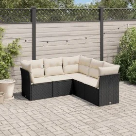Set de muebles de jardín 5 pzas y cojines ratán sintético negro de , Conjuntos de jardín - Ref: Foro24-3217616, Precio: 320,8...