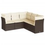 Set comedor de jardín 5 piezas y cojines ratán sintético marrón de , Conjuntos de jardín - Ref: Foro24-3217623, Precio: 331,2...