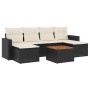 Set de comedor de jardín 7 pzas y cojines ratán sintético negro de , Sofás modulares de exterior - Ref: Foro24-3224243, Preci...