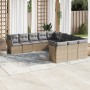 Set de sofás de jardín 11pzas con cojines ratán sintético beige de , Conjuntos de jardín - Ref: Foro24-3218409, Precio: 659,6...