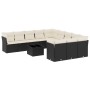 Set de sofás de jardín 12 piezas cojines ratán sintético negro de , Conjuntos de jardín - Ref: Foro24-3218416, Precio: 641,02...