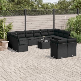 Set de sofás de jardín y cojines 13 pzas ratán sintético negro de , Conjuntos de jardín - Ref: Foro24-3218435, Precio: 830,86...