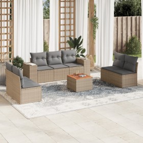 Juego de sofás de jardín con cojines beige 8 pzas ratán PE de , Conjuntos de jardín - Ref: Foro24-3257732, Precio: 499,27 €, ...