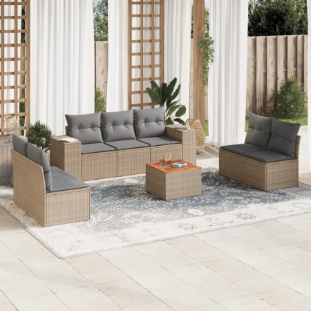 Juego de sofás de jardín con cojines beige 8 pzas ratán PE de , Conjuntos de jardín - Ref: Foro24-3257732, Precio: 499,27 €, ...