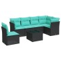 Set de comedor de jardín 7 pzas y cojines ratán sintético negro de , Conjuntos de jardín - Ref: Foro24-3217705, Precio: 438,2...