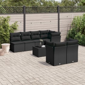 Set de sofás de jardín 8 piezas y cojines ratán sintético negro de , Conjuntos de jardín - Ref: Foro24-3249134, Precio: 519,7...