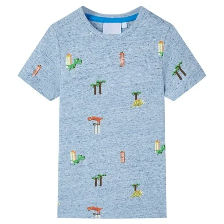 Camiseta infantil azul mélange 140 de , Camisetas para niños - Ref: Foro24-12228, Precio: 8,92 €, Descuento: %