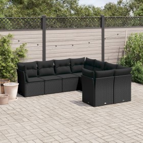 Set de sofás de jardín 8 piezas y cojines ratán sintético negro de , Conjuntos de jardín - Ref: Foro24-3218585, Precio: 514,2...