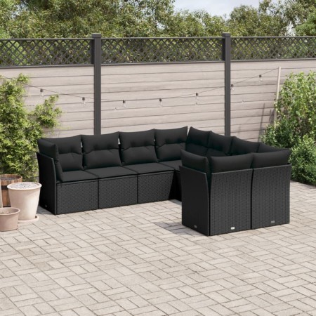 Set de sofás de jardín 8 piezas y cojines ratán sintético negro de , Conjuntos de jardín - Ref: Foro24-3218585, Precio: 514,2...