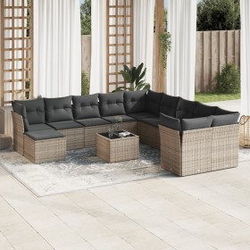 Set de sofás de jardín 12 pzas con cojines ratán sintético gris de , Conjuntos de jardín - Ref: Foro24-3218620, Precio: 676,2...