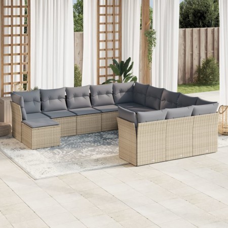 Set de sofás de jardín 12 pzas y cojines ratán sintético marrón de , Conjuntos de jardín - Ref: Foro24-3218629, Precio: 688,9...