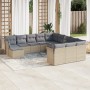 Set de sofás de jardín 12 pzas y cojines ratán sintético marrón de , Conjuntos de jardín - Ref: Foro24-3218629, Precio: 688,9...