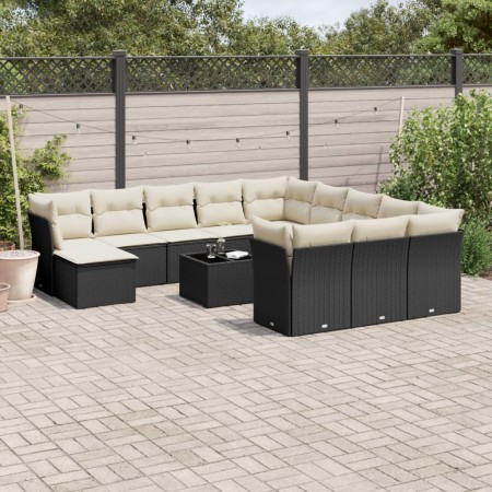 Set de sofás de jardín y cojines 13 pzas ratán sintético negro de , Conjuntos de jardín - Ref: Foro24-3218636, Precio: 726,02...