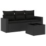 Juego de sofás jardín 4 pzas con cojines ratán sintético negro de , Conjuntos de jardín - Ref: Foro24-3218655, Precio: 250,32...
