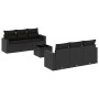 Set de comedor de jardín 7 pzas y cojines ratán sintético negro de , Conjuntos de jardín - Ref: Foro24-3218695, Precio: 451,7...