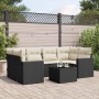 Set de comedor de jardín 7 pzas y cojines ratán sintético negro de , Conjuntos de jardín - Ref: Foro24-3218706, Precio: 418,3...