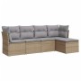 Juego de sofás jardín con cojines 5 pzas ratán sintético beige de , Conjuntos de jardín - Ref: Foro24-3217559, Precio: 283,56...