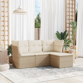 Juego de sofás jardín con cojines 4 pzas ratán sintético beige de , Conjuntos de jardín - Ref: Foro24-3217538, Precio: 257,14...