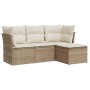 Juego de sofás jardín con cojines 4 pzas ratán sintético beige de , Conjuntos de jardín - Ref: Foro24-3217538, Precio: 257,14...