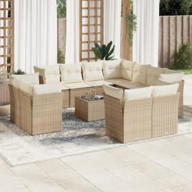 Set de sofás de jardín 12 pzas y cojines ratán sintético marrón de , Conjuntos de jardín - Ref: Foro24-3218518, Precio: 885,0...