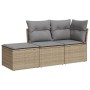 Juego de sofás de jardín con cojines beige 3 pzas ratán PE de , Conjuntos de jardín - Ref: Foro24-3217469, Precio: 177,20 €, ...