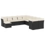 Set de sofás de jardín 11 pzas y cojines ratán sintético negro de , Conjuntos de jardín - Ref: Foro24-3250445, Precio: 635,67...