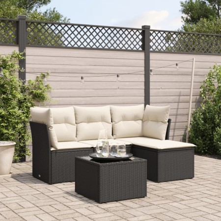 Set de muebles de jardín 5 pzas y cojines ratán sintético negro de , Conjuntos de jardín - Ref: Foro24-3217546, Precio: 262,4...