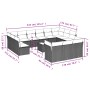 Set sofás de jardín 14 pzas con cojines ratán sintético negro de , Conjuntos de jardín - Ref: Foro24-3218456, Precio: 771,40 ...