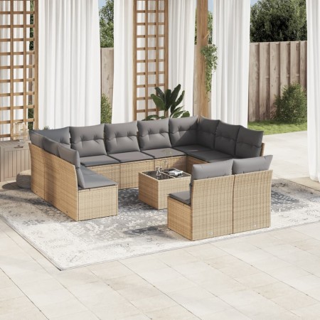 Set de sofás de jardín 12 pzas y cojines ratán sintético marrón de , Conjuntos de jardín - Ref: Foro24-3218359, Precio: 643,4...