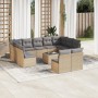 Set de sofás de jardín 12 pzas y cojines ratán sintético marrón de , Conjuntos de jardín - Ref: Foro24-3218359, Precio: 643,4...