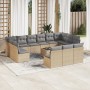 Set sofás de jardín 14 pzas con cojines ratán sintético beige de , Conjuntos de jardín - Ref: Foro24-3218399, Precio: 813,22 ...