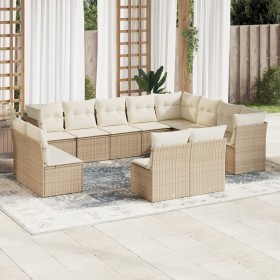 Set de sofás de jardín 12 pzas y cojines ratán sintético marrón de , Conjuntos de jardín - Ref: Foro24-3218468, Precio: 724,3...