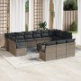 Set de sofás de jardín 14 pzas con cojines ratán sintético gris de , Conjuntos de jardín - Ref: Foro24-3218400, Precio: 809,1...
