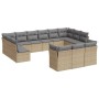 Set sofás de jardín con cojines 13 pzas ratán sintético beige de , Conjuntos de jardín - Ref: Foro24-3218449, Precio: 770,10 ...