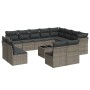 Set sofás de jardín con cojines 13 piezas ratán sintético gris de , Conjuntos de jardín - Ref: Foro24-3218480, Precio: 773,75...