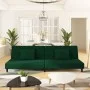 Sofá cama de 2 plazas con dos almohadas terciopelo verde oscuro de , Sofás - Ref: Foro24-375912, Precio: 240,94 €, Descuento: %
