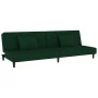 Sofá cama de 2 plazas con dos almohadas terciopelo verde oscuro de , Sofás - Ref: Foro24-375912, Precio: 240,94 €, Descuento: %