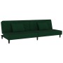 Sofá cama de 2 plazas con dos almohadas terciopelo verde oscuro de , Sofás - Ref: Foro24-375912, Precio: 245,39 €, Descuento: %