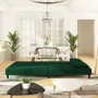 Sofá cama de 2 plazas con dos almohadas terciopelo verde oscuro de , Sofás - Ref: Foro24-375912, Precio: 240,94 €, Descuento: %