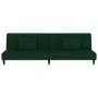 Sofá cama de 2 plazas con dos almohadas terciopelo verde oscuro de , Sofás - Ref: Foro24-375912, Precio: 240,94 €, Descuento: %