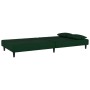 Sofá cama de 2 plazas con dos almohadas terciopelo verde oscuro de , Sofás - Ref: Foro24-375912, Precio: 245,39 €, Descuento: %