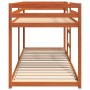 Litera de madera maciza de pino marrón cera 80x200 cm de , Camas y accesorios - Ref: Foro24-844828, Precio: 147,56 €, Descuen...