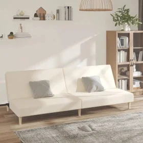 Sofá cama de 2 plazas tela color crema de , Sofás - Ref: Foro24-375726, Precio: 237,97 €, Descuento: %