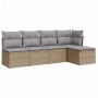 Juego de sofás jardín con cojines 5 pzas ratán sintético beige de , Conjuntos de jardín - Ref: Foro24-3217519, Precio: 281,12...
